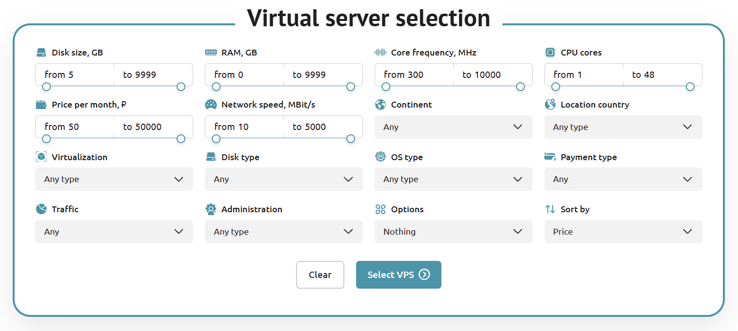 dieg info virtual server selection