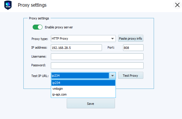 vmlogin proxysetup