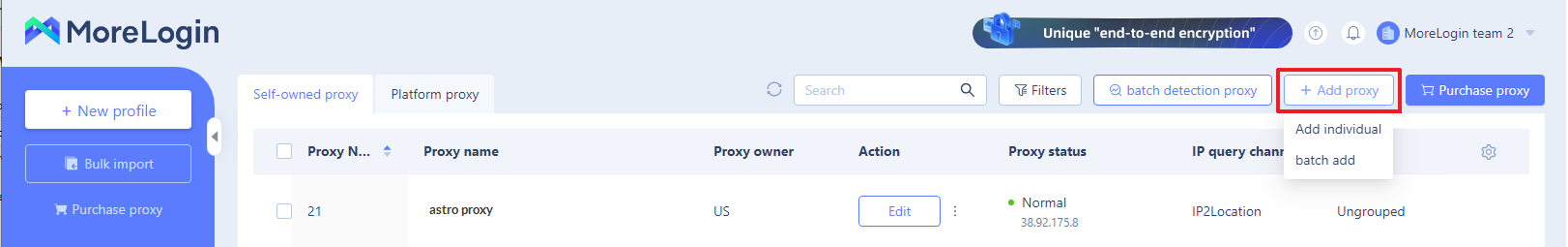 Astro proxies and MoreLogin browser