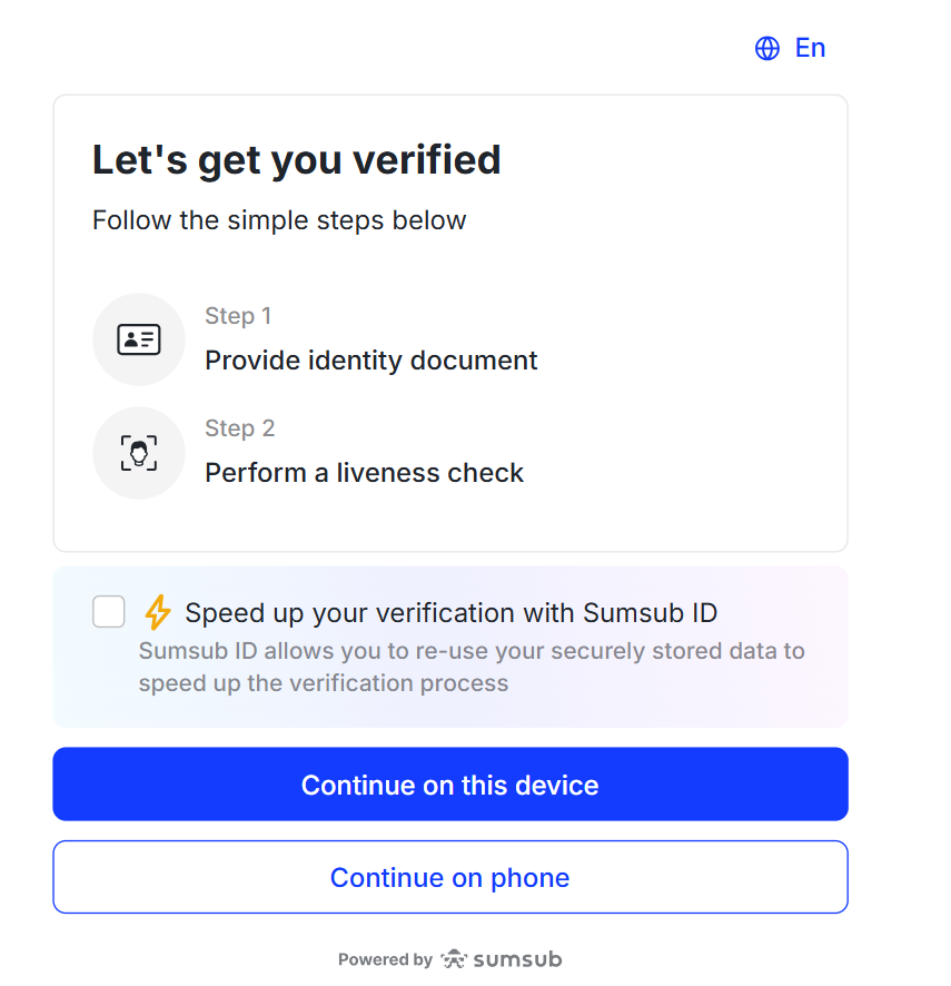 How Sumsub verification works in Astro
