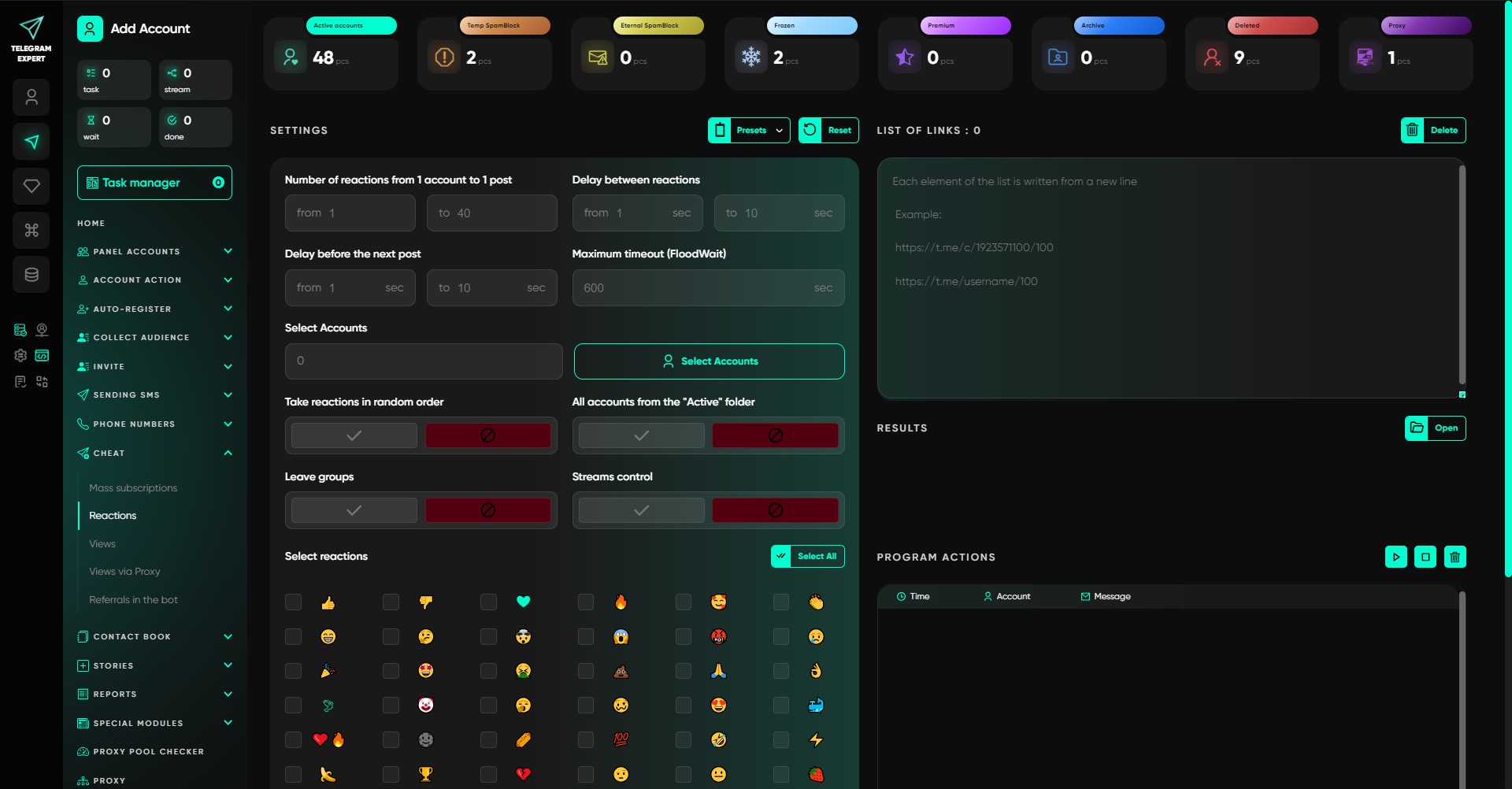 Managing Astro proxies inside Telegram Expert settings