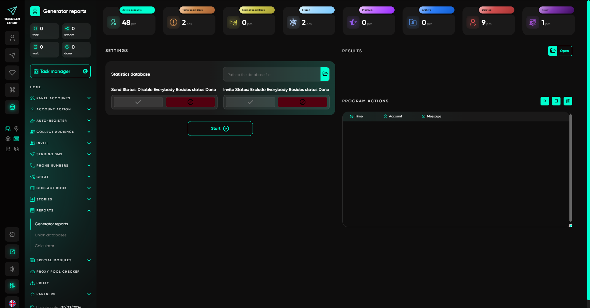 Telegram Expert automation workflow using Astro proxy rotation