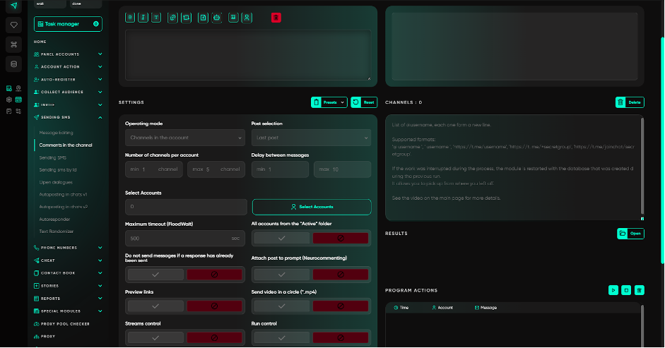 Telegram Expert settings