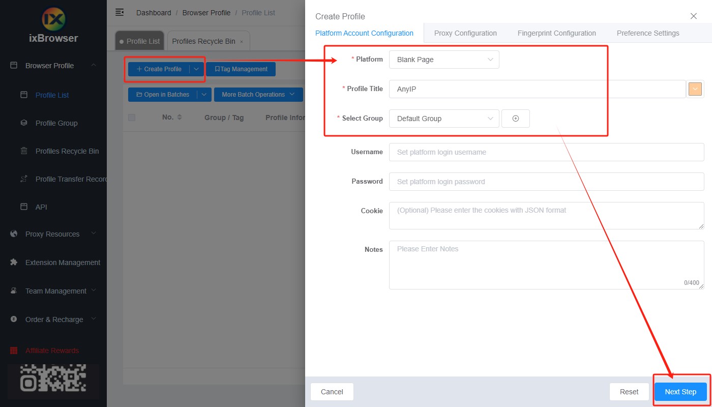 How to set up ixBrowser