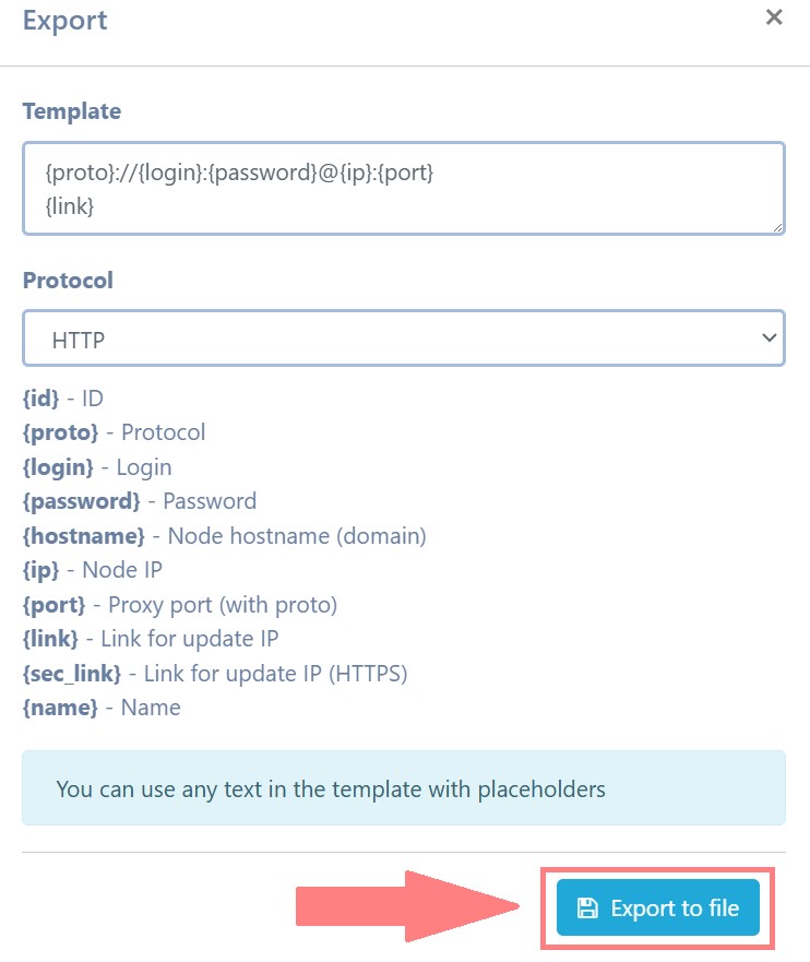 Astro proxy export ports settings