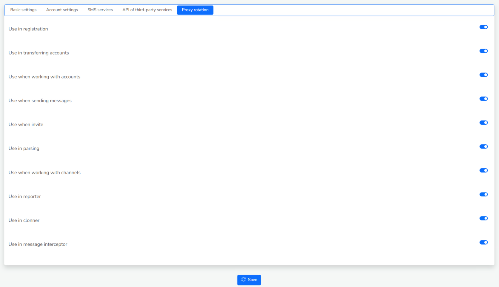 Telegram Prime settings