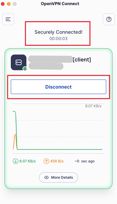 OpenVPN Connect connection