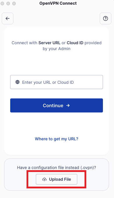 How to add configuration file in OpenVPN Connect