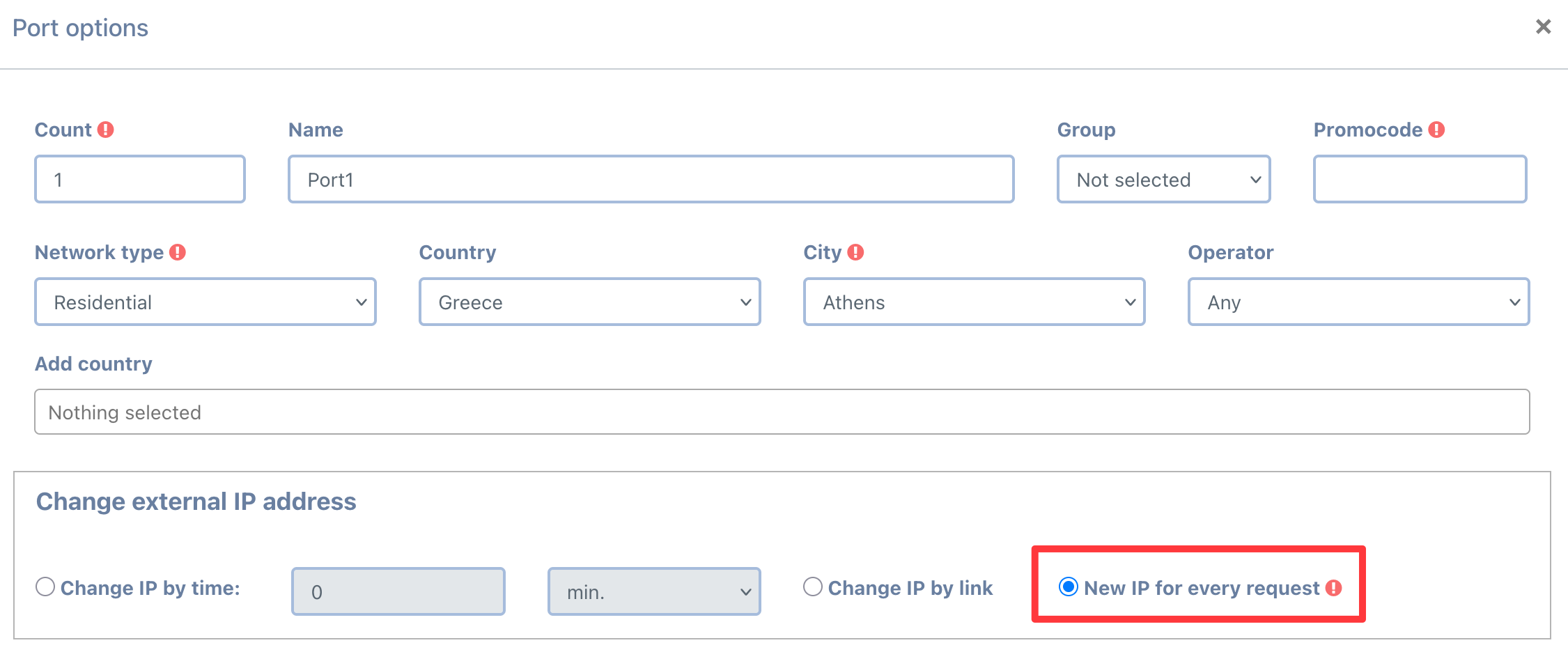 How to change the IP address of a proxy