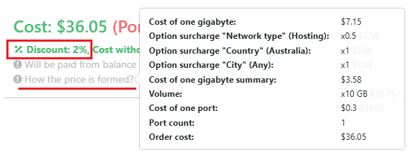 How proxy price is formed